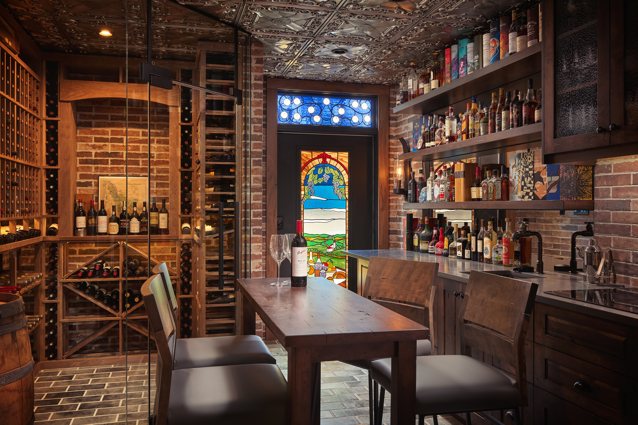 custom home bar interior designer cornelius